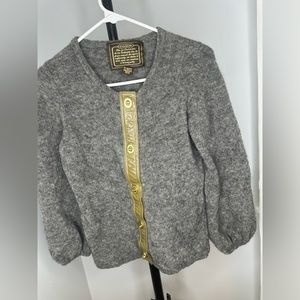 Coach Tracy Sweater green Round Neck Toggle Hook Fasten Long Sleeve Size m